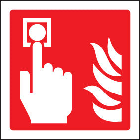 Fire Alarm Call Point Symbol Rigid Plastic 80 x 80mm (Each)