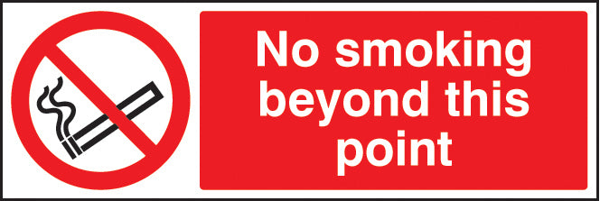 No Smoking Beyond this Point Rigid Plastic 300 x 100mm (Each)