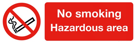 No Smoking Hazardous Area Self Adhesive Vinyl 300 x 250mm (Each)