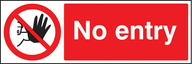 No Entry Sign Rigid Plastic 150 x 200mm (Each)