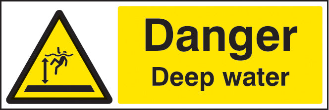 Danger Deep Water Rigid Plastic 600 x 200mm (Each)