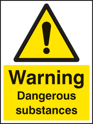 Warning Dangerous Substances Self Adhesive Vinyl 200 x 300mm (Each)