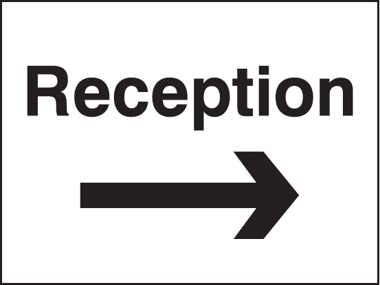 Reception Arrow Right Rigid Plastic 400 x 300mm (Each)