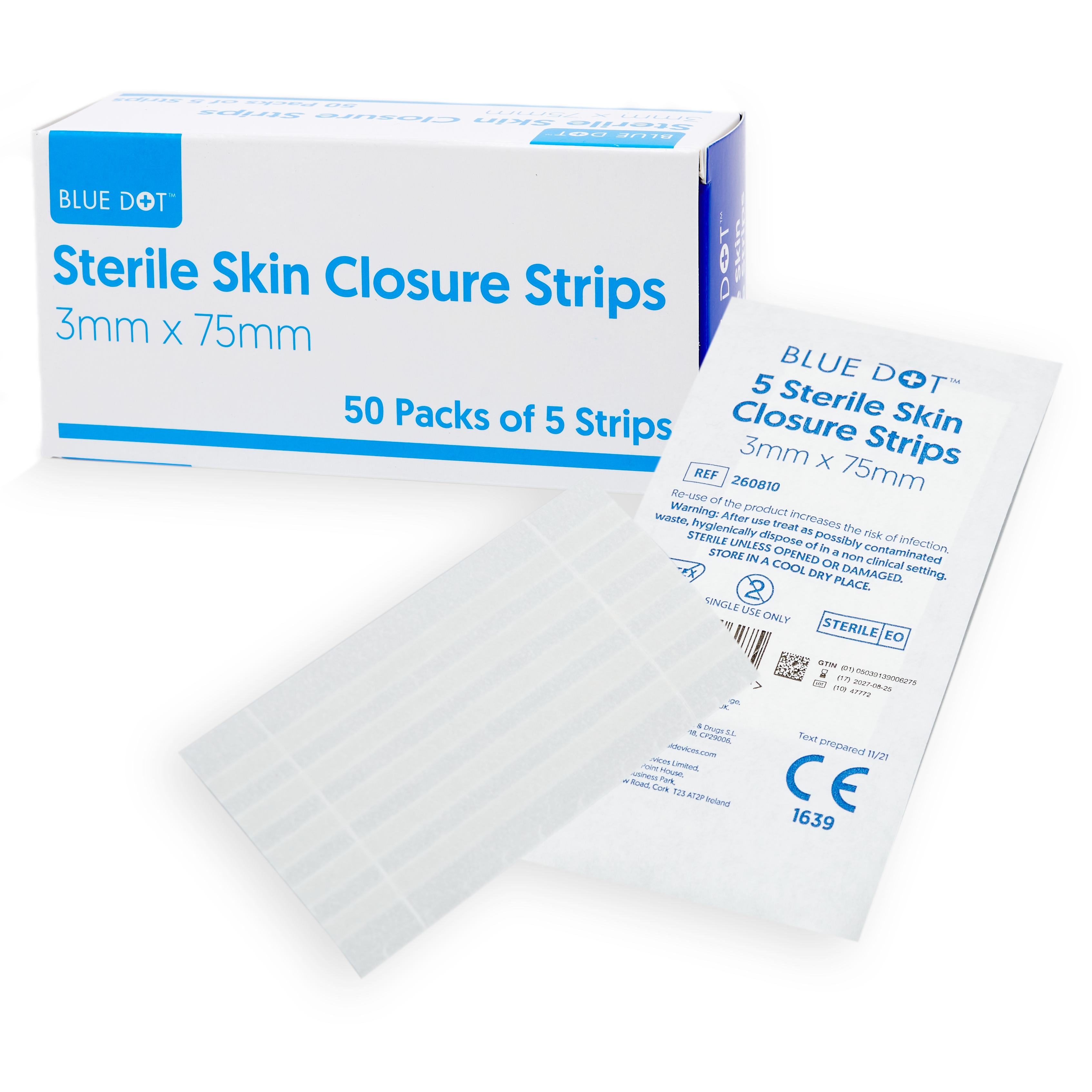 A box of sterile skin closure strips