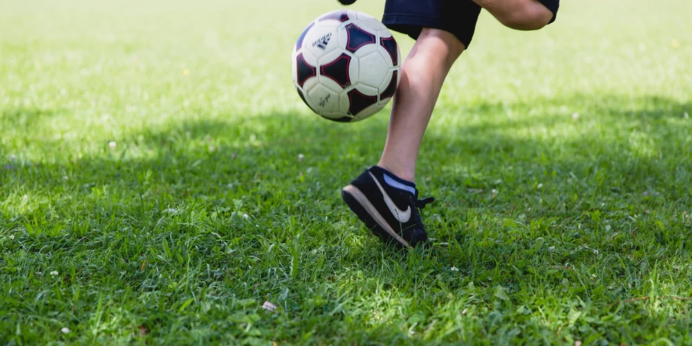 A football being kicked